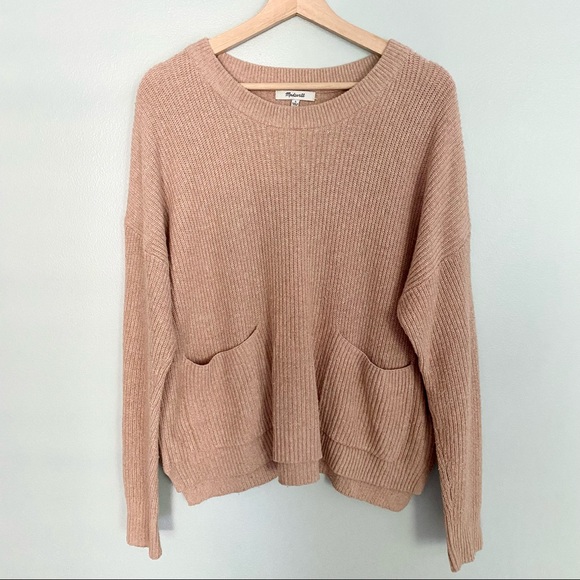 Madewell Sweaters - Madewell patch pocket sweater size L- color- Heather rose water